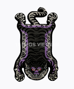 VIOLET TIBETAN TIGER HUNTING SHAPE PERSIAN RUG