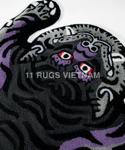Alternative view of VIOLET TIBETAN TIGER HUNTING SHAPE PERSIAN RUG